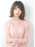 30代・40代・50代黒髪暗髪アッシュ小顔前下がり切りっぱなしボブ