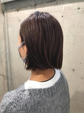 リムヘアーズボウグループ(Rim hairs BEAU group) 切りっぱなしボブ×ヌードカラー【お客様スナップ】