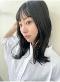 外ハネセミロング○アッシュグレー/髪質改善/トリートメント