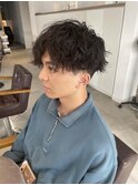 波巻きパーマメンズマッシュショート