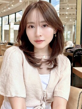 グランド(GRAND) 大人かわいいひし形ミディアムレイヤーｘココアブラウン