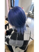 アジールヘア 所沢プロペ通り店(agir hair)&nbsp;ブルーラベンダーメルティカラーハイトーンウルフ推しカラー所沢