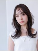 ザクザクレイヤー/20代30代大人かわいい/シースルーバング