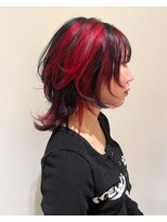 ローエ バイ デコ(Rohe by DECO)&nbsp;【廣川】ウルフカット/ローライト/イメチェン/赤/レッドカラー