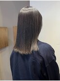 ミディアム　ボブ　グレージュ　透明感カラー　10代20代30代