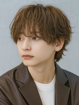 メンズ ルシードスタイル アウラ 松戸市五香(LUCIDO STYLE Aura) 韓国風前髪ありセンターパートミディアムレイヤーブラウン茶髪