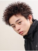 アップバングツイストスパイラルパーマツーブロック