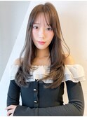 顔周りレイヤーロングミルクティー小顔_F31210