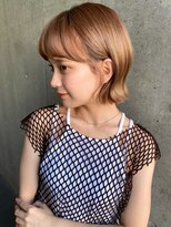 マルツ 銀座(maltu) 髪質改善カラー艶髪ベージュカラーボブ小顔前髪外ハネボブ銀座