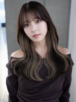 エインアンリー 明治神宮前(AIN.ANLY.)&nbsp;レイヤーミディアムくびれロングラベンダーピンクベージュ