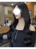 *【米子】プルエクステで作る黒髪韓国ロング*