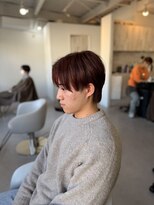 メンズカット バイ ソイクフ(メンズカット by SOY-KUFU)&nbsp;メンズブリーチなし赤髪ヘアカラーマッシュウルフスタイル