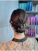 【カチモリ】結婚式銀座お団子タイトヘアセットアレンジ