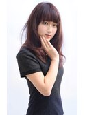 重めワイドバング×ニュアンスパーマ