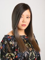 ウェーヴ アズシュガー 浜松佐藤店(wave as sugar)&nbsp;〈wave佐藤店〉グラデーション ストレート 斜めバング グリーン