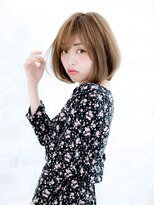 ティファ 銀座(Tiffa)&nbsp;ワンレングレージュひし形ジグザグバング切りっぱなしボブ