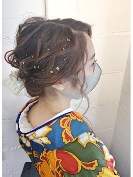 パリスパート2 袴 編み下ろし × 金箔ヘアスタイル