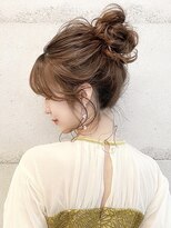 お団子アレンジ結婚式アレンジ ヘアセット 二次会アップスタイル