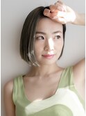 小顔ボブ/髪質改善/ベージュ/オーガニックカラー たまプラーザ