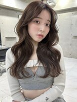 サイン 表参道(SIGN)&nbsp;韓国ヘアレイヤーロンググレーベージュ前髪パーマ黒髪