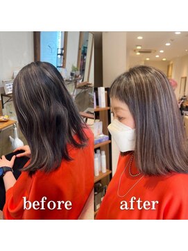 ミラバイケンジ 藤沢(Mira by KENJE) 白髪ぼかし　セミディ　シアーカラー　【藤沢　藤沢駅】