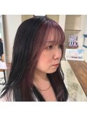【透明感】ネイビーブラック × ピンクベージュ