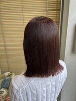 オーガニック リブ 川越(organic+live) ブリーチなし◎冬暖色艶カラー外ハネボブ伸ばしかけ