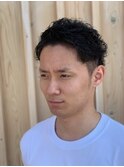 外国人風アップバング