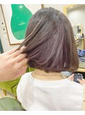 インナーカラー/アクセントカラー/バイオレットピンク/ボブ