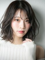 カバーヘアアンドスパ ブリス 浦和(COVER HAIR&SPA bliss)&nbsp;小顔シースルーバングくせ毛風暗髪ロブヘアw浦和20代30代40代