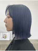ハイトーンカラーミニボブターコイズブルー