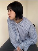 ショートボブ　アッシュブラック　暗髪【鹿児島中央】