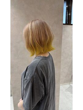 サロンドディバース(Salon de DIVERSE) 伸ばしかけ切りっぱなしボブ×グラデーションカラー