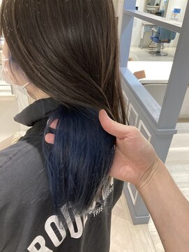 シェノン 赤羽店(CHAINON) 2025年人気インナーカラーネイビーブルーブリーチ1回赤羽美容院