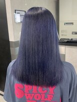 ロウル 渋谷(LOWRL)&nbsp;ネイビーブルー/ダブルカラー/ブリーチ