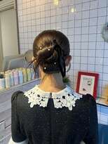 ヘアー アレス(hair ales)&nbsp;カチモリ　アップスタイル　お呼ばれヘア　結婚式アレンジ