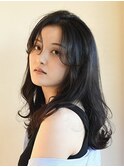 韓国風サイドバング×ロング