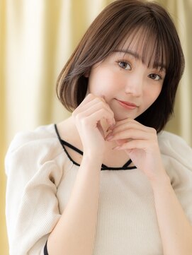 カバーヘア ブリス 戸田公園西口店(COVER HAIR bliss) ココアブラウン大人可愛いワンカールAラインボブY戸田公園20代