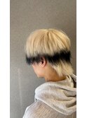 ホワイト×ブラック デザインダブルカラー