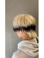 ヘアーザラブズラフズ オーガニカ 北九州(HAIR THE LOVES LAUGHS ORGANICA)&nbsp;ホワイト×ブラック デザインダブルカラー