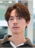 新橋メンズパーマツイストスパイラルパーマ波巻きニュアンス