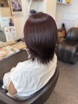 アンサ 長岡天神店(ANSA)&nbsp;ツヤ感チェリーレッド×大人のくびれミディアム
