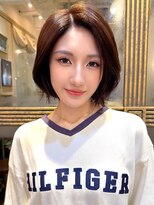 マーシアバイアルティナ 蒲田店(Marcia by artina)&nbsp;ハニーブラウン秋カラー顎ラインボブ大人ショートボブB8