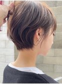 前髪あり小顔つや髪顔まわり簡単スタイリングショートボブヘア