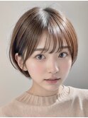 大人可愛い20代30代40代小顔ウルフレイヤーボブ丸みショートボブ