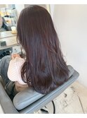 ラベンダーピンクベージュくびれミディアム顔まわり前髪群馬太田