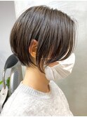 ブリーチなしダブルカラーピンクベージュミディアムボブ20代30代