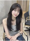レイヤーロングレイヤー韓国レイヤー透明感カラー
