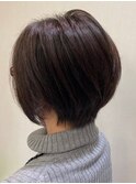 くびれショート/白髪ぼかしハイライト/大人女性/40代/50代/60代