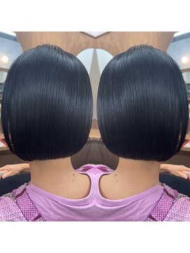 リッチ 菊名店(Rich) 丸みショートボブ×アッシュブラックカラー30代40代